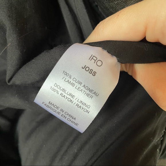 IRO Joss Lamb Leather Moto Jacket Black - Picture 5 of 8